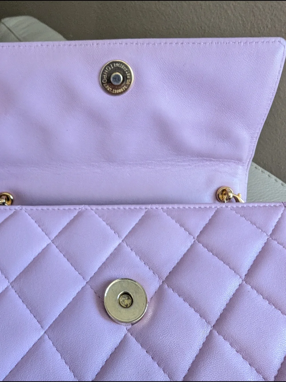 St. John Quilted Lilac Chain Crossbody Bag